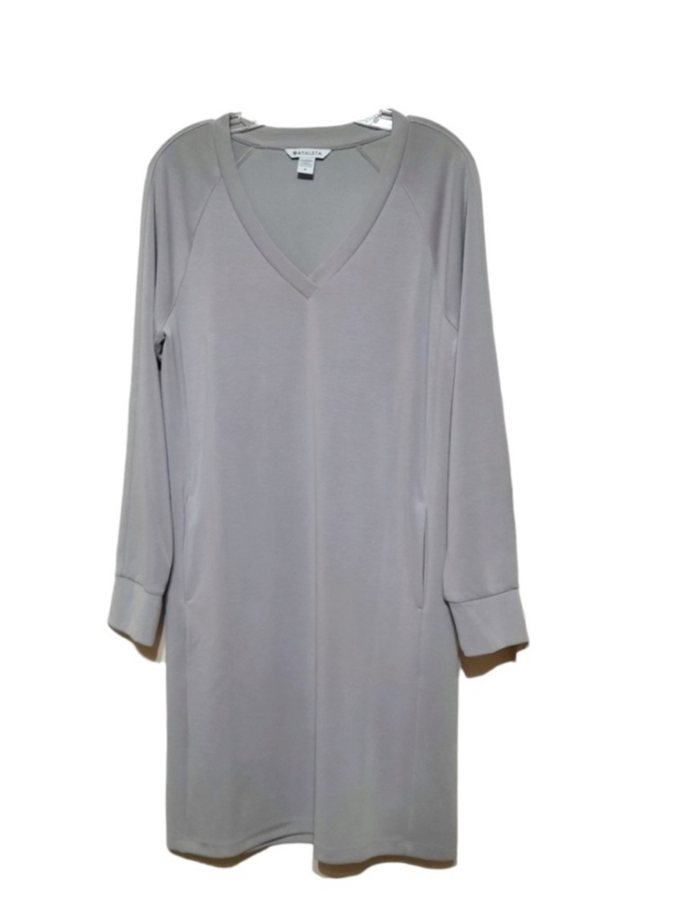 ATHLETA Seasoft Long Sleeve Dress Tinsel Purple L Soft Cozy Loungewear Lavender - Picture 5 of 10